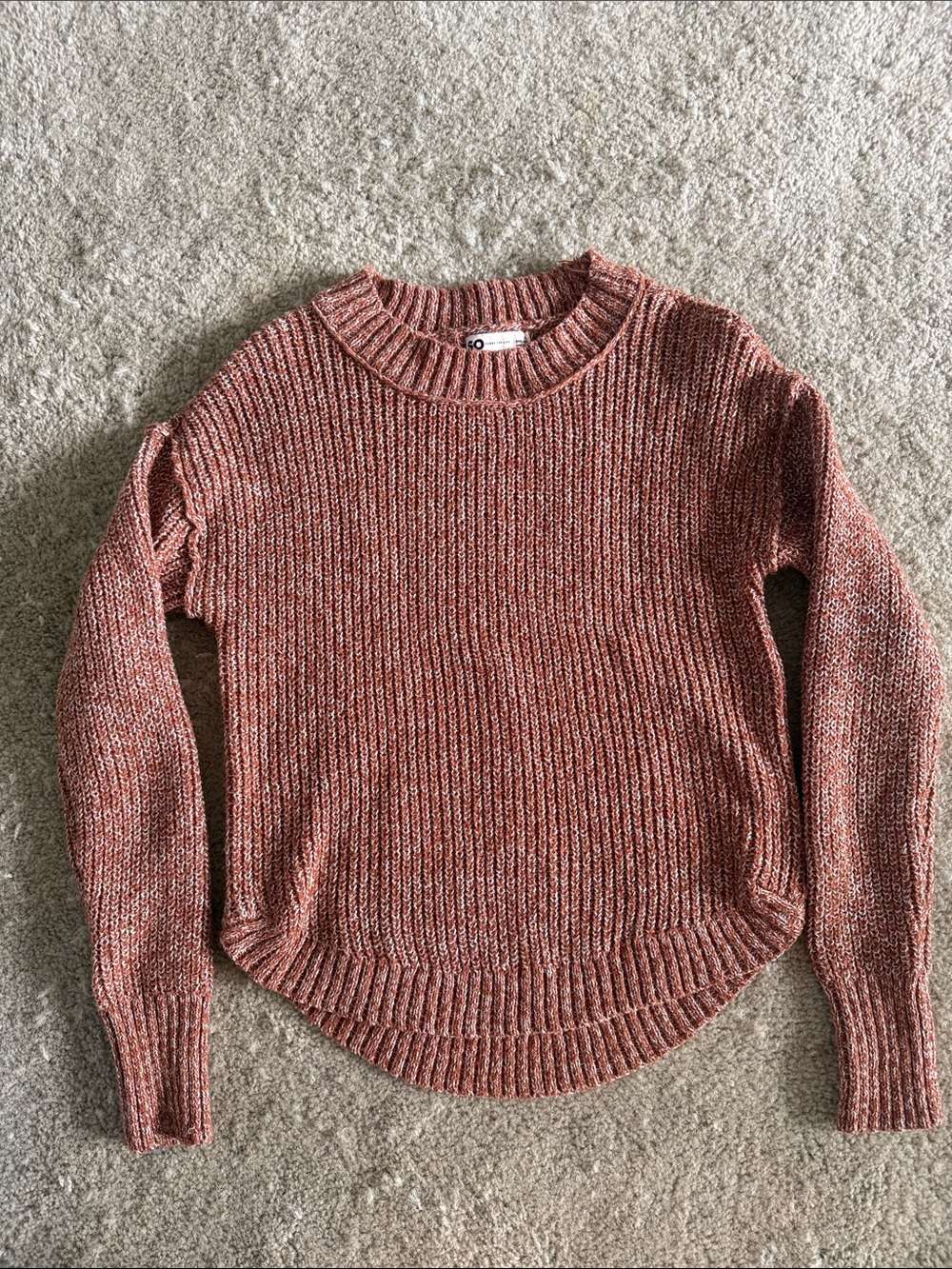 SO Rust Marled Crewneck Sweater - Women